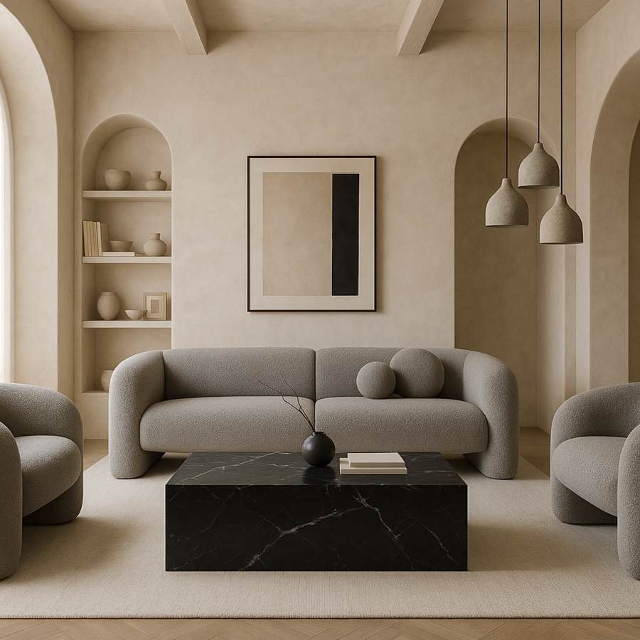Piazza Marble Finish Indoor/Outdoor Concrete Coffee Table