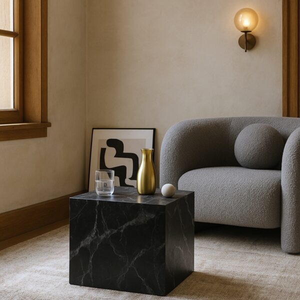 Piazza Marble Finish Indoor / Outdoor Concrete End Table