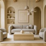 Piazza Travertine Finish Indoor/Outdoor Concrete Coffee Table