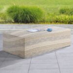 Piazza Travertine Finish Indoor/Outdoor Concrete Coffee Table