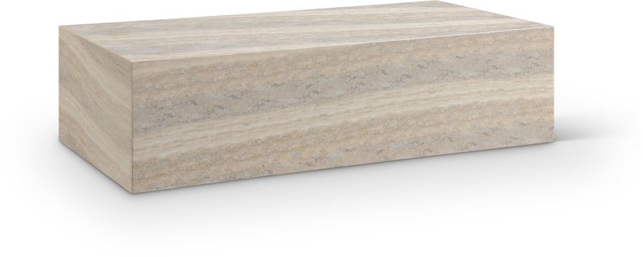 Piazza Travertine Finish Indoor/Outdoor Concrete Coffee Table