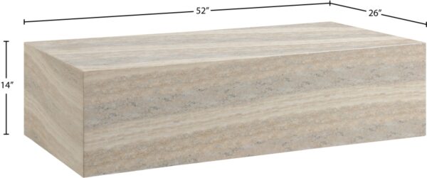 Piazza Travertine Finish Indoor/Outdoor Concrete Coffee Table