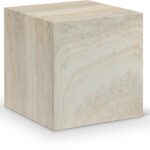 Piazza Travertine Finish Indoor / Outdoor Concrete End Table