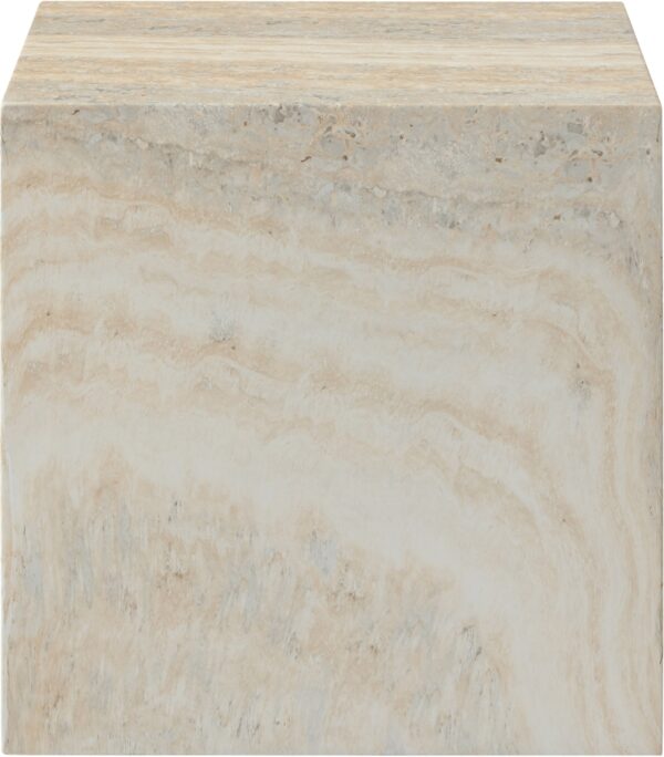 Piazza Travertine Finish Indoor / Outdoor Concrete End Table
