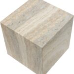 Piazza Travertine Finish Indoor / Outdoor Concrete End Table