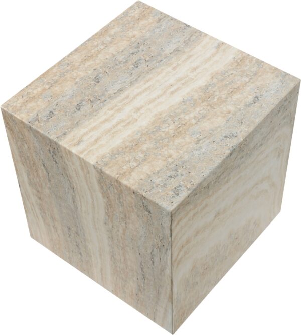 Piazza Travertine Finish Indoor / Outdoor Concrete End Table