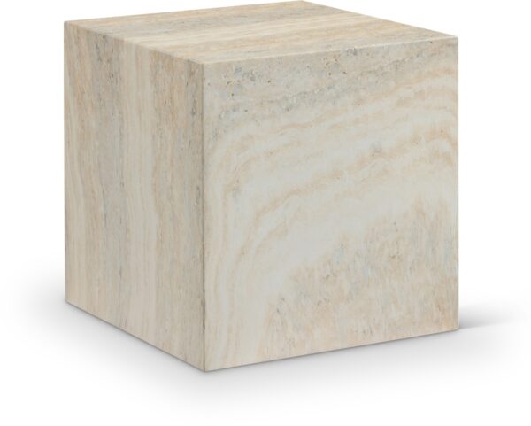 Piazza Travertine Finish Indoor / Outdoor Concrete End Table