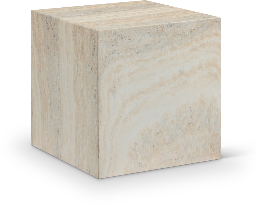 Piazza Travertine Finish Indoor / Outdoor Concrete End Table