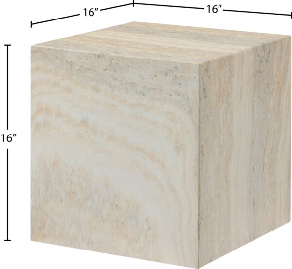Piazza Travertine Finish Indoor / Outdoor Concrete End Table