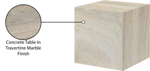 Piazza Travertine Finish Indoor / Outdoor Concrete End Table
