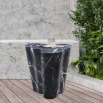Monza Concrete And Fiberglass Indoor / Outdoor Patio End Table / Side Table