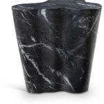 Monza Concrete And Fiberglass Indoor / Outdoor Patio End Table / Side Table