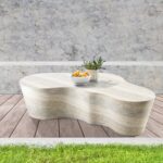 Monza Travertine Finish Indoor/Outdoor Concrete Coffee Table