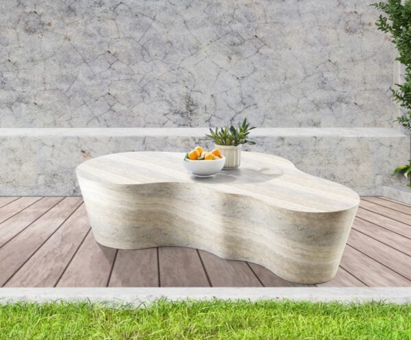 Monza Travertine Finish Indoor/Outdoor Concrete Coffee Table