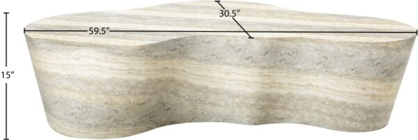 Monza Travertine Finish Indoor/Outdoor Concrete Coffee Table