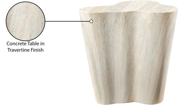 Monza Travertine Finish Indoor / Outdoor Concrete End / Side Table