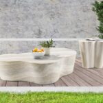 Monza Travertine Finish Indoor / Outdoor Concrete End / Side Table