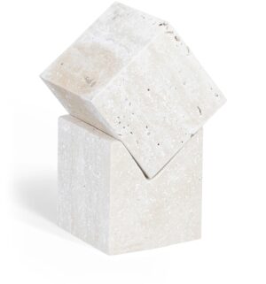 Quad Travertine Decorative Cube