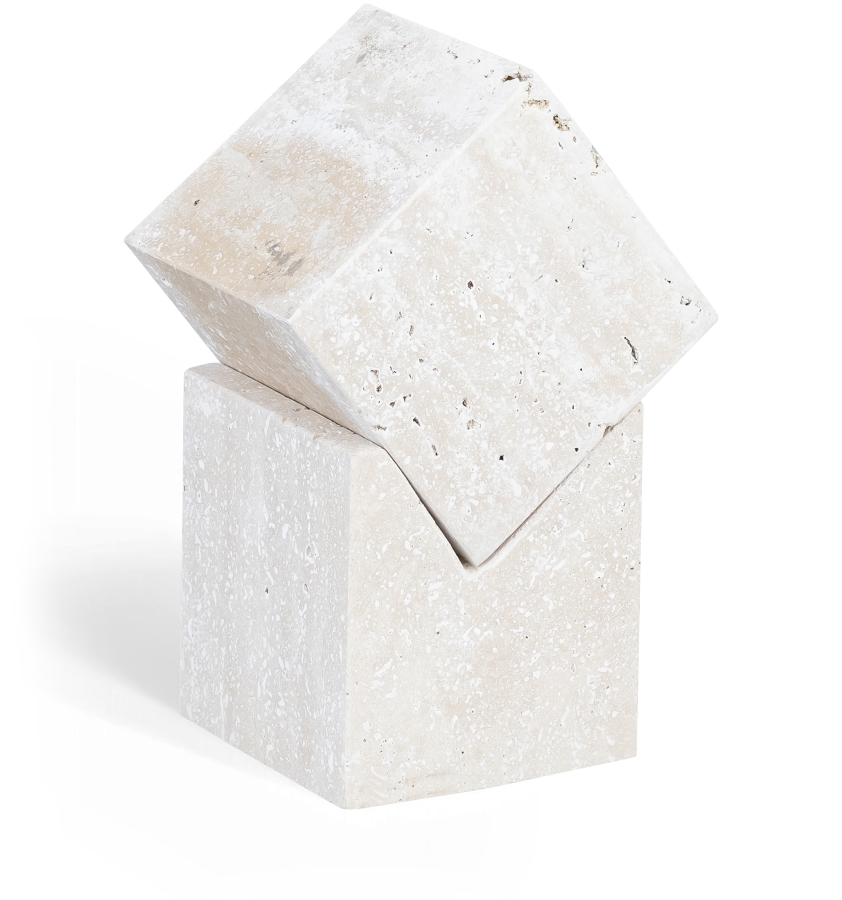 Quad Travertine Decorative Cube