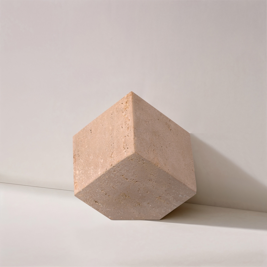 Block Travertine Decorative Cube
