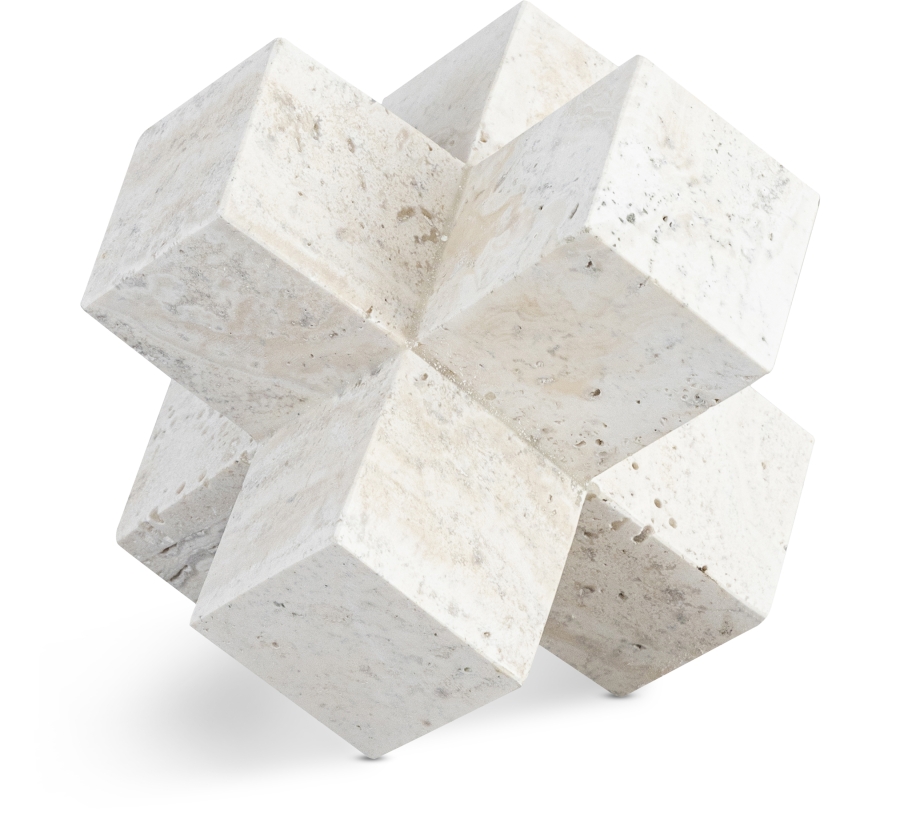 Jack Travertine Decorative Jack Object