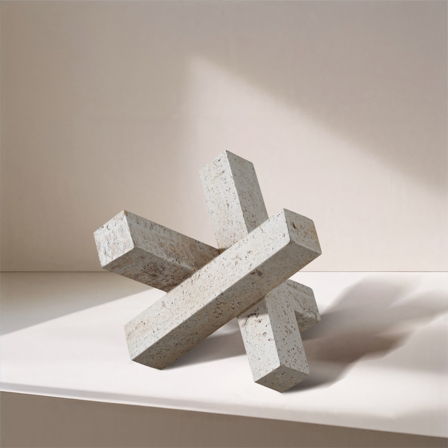 Stix Travertine Decorative Object