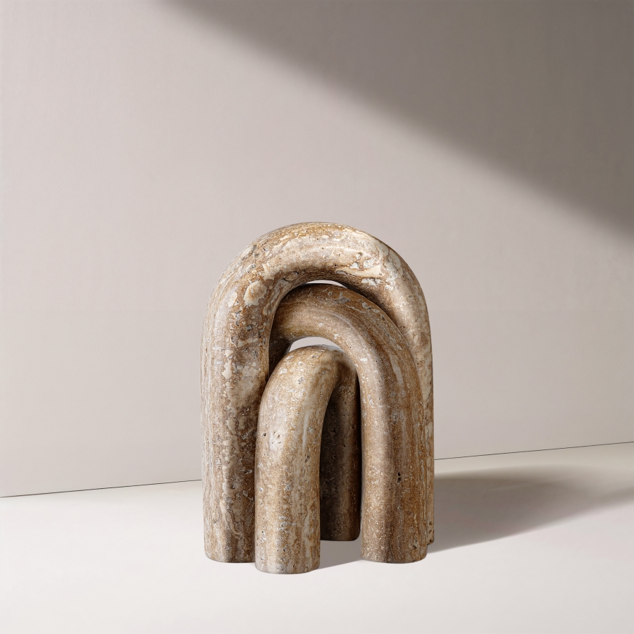 Arco Travertine Decorative 3pc. Object