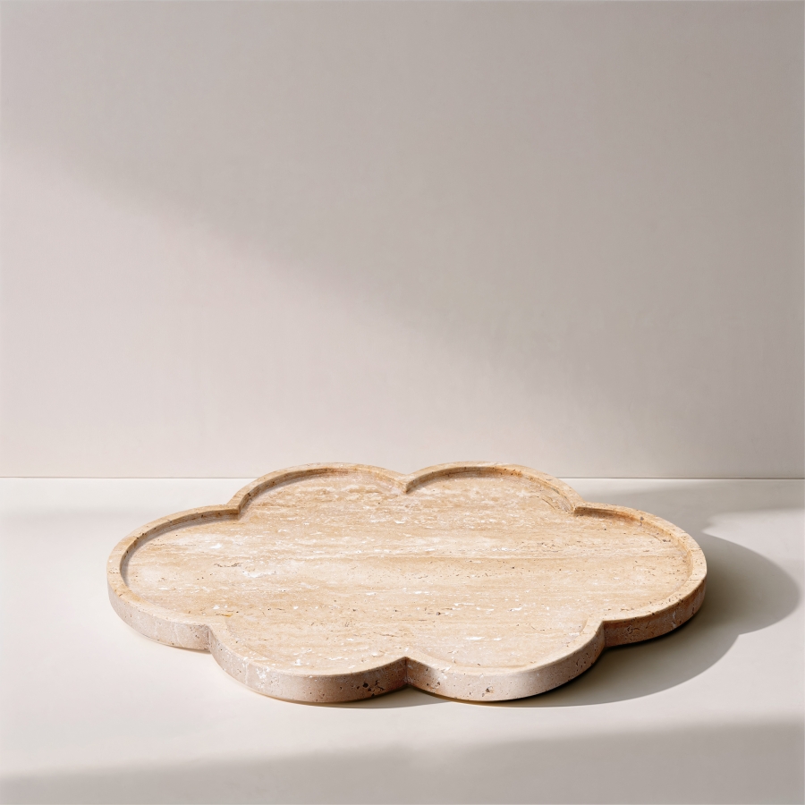 Rimini Travertine Clover Shaped Tray