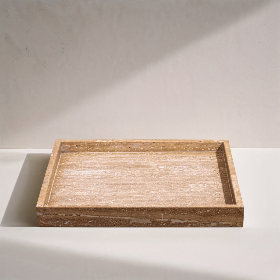 Barletta Travertine Square Tray