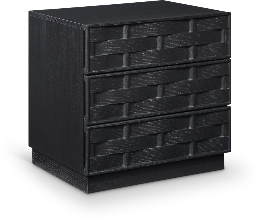 Weave Oak Veneer Nightstand