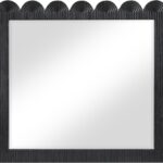 Scallop Oak Veneer Mirror