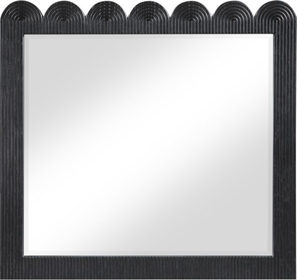 Scallop Oak Veneer Mirror