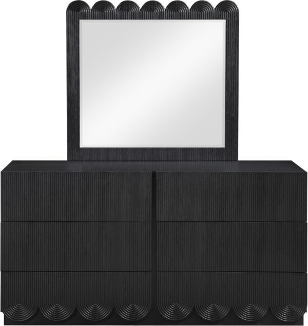 Scallop Oak Veneer Mirror