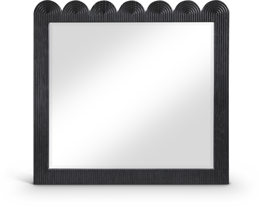 Scallop Oak Veneer Mirror