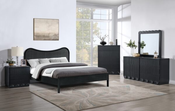 Scallop Oak Veneer Nightstand