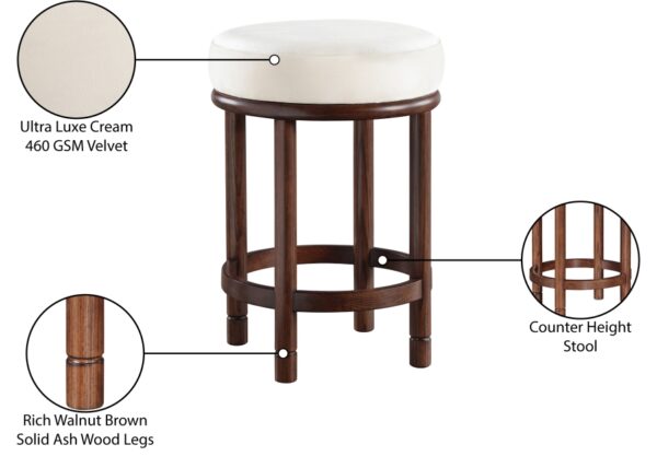 Monette Velvet Upholstered Counter Stool