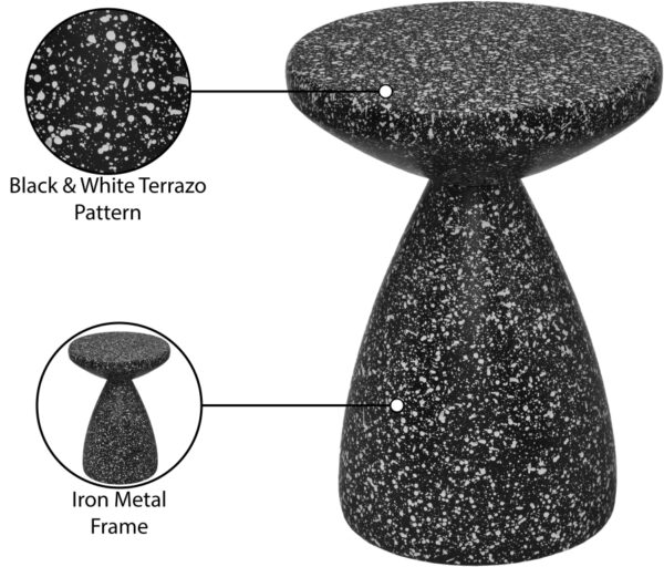 Anika Terrazzo Pattern Iron Terrazo End Table