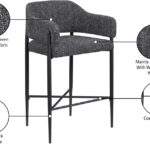 Dame Fabric Upholstered Counter Stool