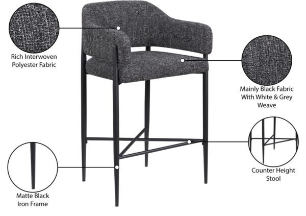 Dame Fabric Upholstered Counter Stool