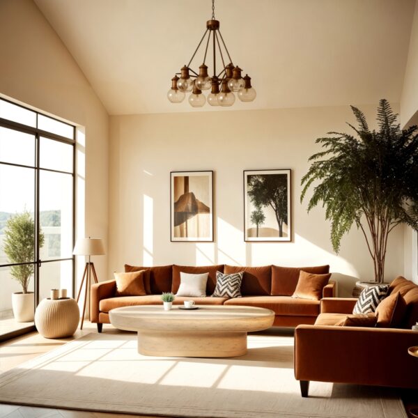 Tivoli Travertine Finish Indoor / Outdoor Concrete Coffee Table