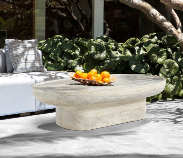 Tivoli Travertine Finish Indoor / Outdoor Concrete Coffee Table
