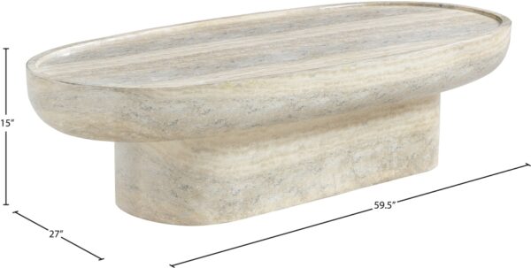 Tivoli Travertine Finish Indoor / Outdoor Concrete Coffee Table