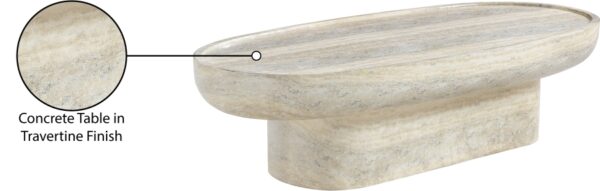 Tivoli Travertine Finish Indoor / Outdoor Concrete Coffee Table