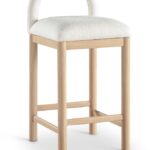 Conrad Linen Textured Fabric Upholstered Counter Stool