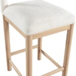 Conrad Linen Textured Fabric Upholstered Counter Stool