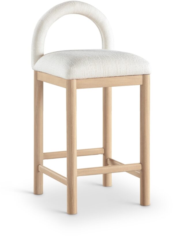Conrad Linen Textured Fabric Upholstered Counter Stool