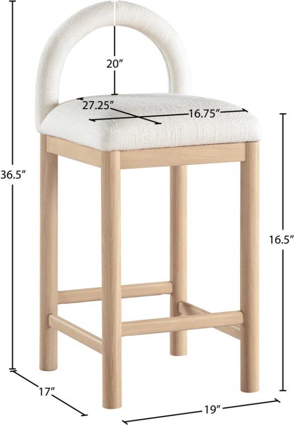 Conrad Linen Textured Fabric Upholstered Counter Stool
