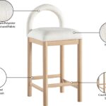 Conrad Linen Textured Fabric Upholstered Counter Stool