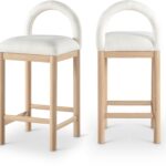 Conrad Linen Textured Fabric Upholstered Counter Stool
