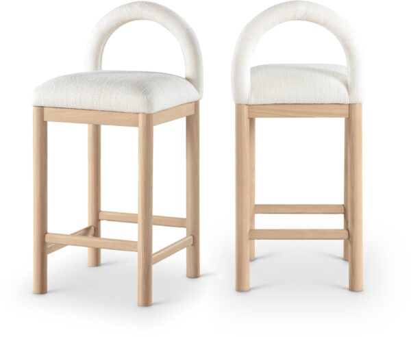 Conrad Linen Textured Fabric Upholstered Counter Stool